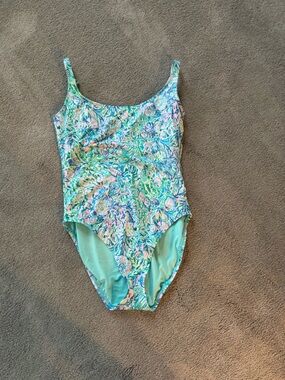 Lilly Pulitzer Aqua Floral One-Piece Swimsuit